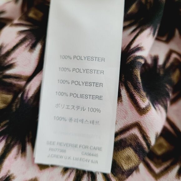 J. Crew Blouse 8‎ Brown Pink Pleat Front Short Sleeve Popover Top - Picture 5 of 6
